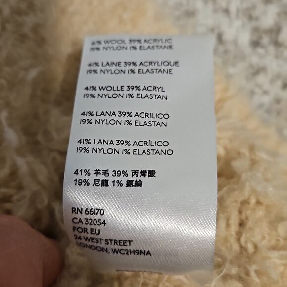 Free People Beige Cream Wool Blend Open Front Cardigan Sweater - Picture 7 of 7